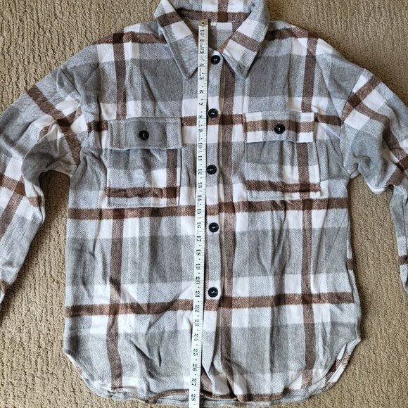 Women’s Flannel Plaid Long Sleeve Shacket – Size L – NWOT - Picture 6 of 8
